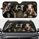 Dairy Cows Family Driving Custom Car Windshield Sunshades