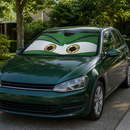 Green Angry Eyes 1 Custom Car Windshield Sunshades