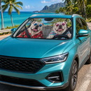Summer Bulldog Cute Custom Car Windshield Sunshades