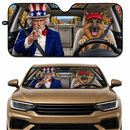 Uncle Sam And German Shepherds Custom Car Windshield Sunshades