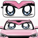 Cute Cartoon Eyes Pink Custom Car Windshield Sunshades