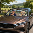 Uncle Sam And Labrador Retriever Custom Car Windshield Sunshades