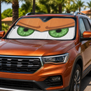 Orange Funny Angry Cartoon Eyes Custom Car Windshield Sunshades