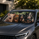 Funny Pig Car Sun Shades Windshield Accessories Decor Gift