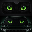 Green Dangerous Wild Black Cat Eyes In The Dark Custom Car Windshield Sunshades