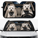 Love Couple Terrier Dogs In Car Custom Car Windshield Sunshades