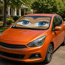 Funny Girly Orange Eyes Custom Car Windshield Sunshades