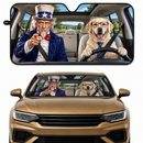 Uncle Sam And Labrador Retriever Custom Car Windshield Sunshades