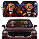 Golden Retriever Vampire Custom Car Windshield Sunshades