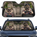 Best Friend Couple Pugs Custom Car Windshield Sunshades