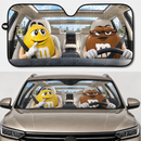Funny M&M Chocolate Yellow Brown Driving Custom Car Windshield Sunshades