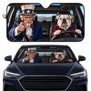 Uncle Sam And Bulldog Custom Car Windshield Sunshades