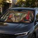 Driving Rhode Island Red Chicken Custom Car Windshield Sunshades