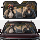 American Staffordshire Terrier Couple Dog Custom Car Windshield Sunshades