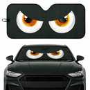 Cartoon Funny Eyes Yellow Custom Car Windshield Sunshades