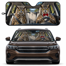 Eagle Owls Couple Custom Car Windshield Sunshades