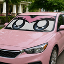 Cute Cartoon Eyes Pink Custom Car Windshield Sunshades
