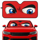 Red Challenging Cartoon Eyes Custom Car Windshield Sunshades