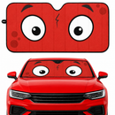 Red Slight Surprised Cartoon Eyes Custom Car Windshield Sunshades