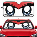 Cute Cartoon Eyes Red Custom Car Windshield Sunshades