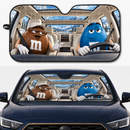 Funny M&M Chocolate Brown Blue Driving Custom Car Windshield Sunshades
