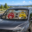 Funny M&M Chocolate Red Yellow Driving Custom Car Windshield Sunshades