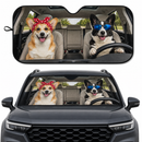 Corgi Couple Car Auto Sun Shade Windshield Accessories Decor Gift