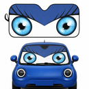 Blue Cute Eyes Cartoon Custom Car Windshield Sunshades