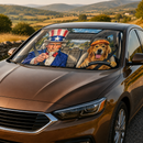 Uncle Sam And Golden Retriever Custom Car Windshield Sunshades