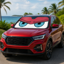 Red Funny Angry Cartoon Eyes Custom Car Windshield Sunshades