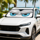 White Funny Angry Cartoon Eyes Custom Car Windshield Sunshades