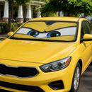Yellow Angry Eyes Custom Car Windshield Sunshades