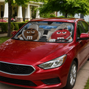 Funny M&M Chocolate Brown Red Driving Custom Car Windshield Sunshades