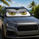 Silver Funny Angry Cartoon Eyes Custom Car Windshield Sunshades