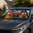 Funny Chickens Driving Custom Car Windshield Sunshades