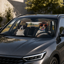 Funny Dog Couple Driving Custom Car Windshield Sunshades