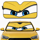 Yellow Angry Eyes Custom Car Windshield Sunshades