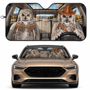 Couple Owls Custom Car Windshield Sunshades