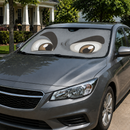 Grey Challenging Cartoon Eyes Custom Car Windshield Sunshades