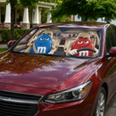 Funny M&M Chocolate Blue Red Driving Custom Car Windshield Sunshades