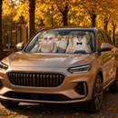 Barn Owls Couple Custom Car Windshield Sunshades