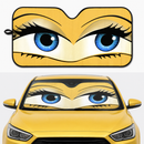 Funny Girly Yellow Eyes Custom Car Windshield Sunshades