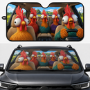 Funny Chickens Driving Custom Car Windshield Sunshades