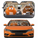 Funny M&M Chocolate Orange Brown Driving Custom Car Windshield Sunshades
