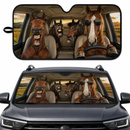 Driving Horses On Farm Custom Car Windshield Sunshades