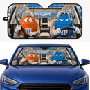 Funny M&M Chocolate Orange Blue Driving Custom Car Windshield Sunshades