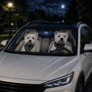 Love Couple Terrier Dogs In Car Custom Car Windshield Sunshades