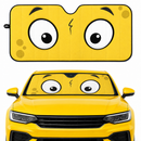 Yellow Slight Surprised Cartoon Eyes Custom Car Windshield Sunshades