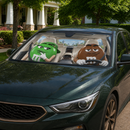Funny M&M Chocolate Green Brown Driving Custom Car Windshield Sunshades