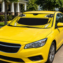 Power Rangers Megaforce Yellow Ranger Helmet Custom Car Windshield Sunshades